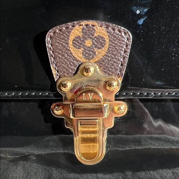 Louis Vuitton Glossy Black Satchel with Gold Hardware - Picture 7 of 16